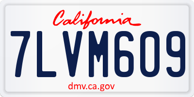 CA license plate 7LVM609