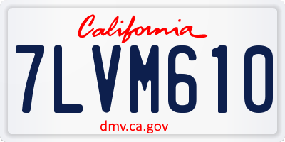CA license plate 7LVM610