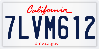 CA license plate 7LVM612