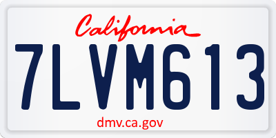 CA license plate 7LVM613