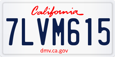 CA license plate 7LVM615