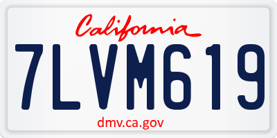 CA license plate 7LVM619