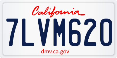 CA license plate 7LVM620
