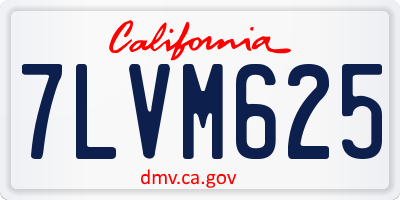 CA license plate 7LVM625