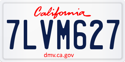 CA license plate 7LVM627