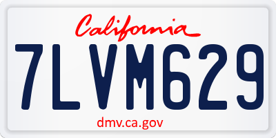 CA license plate 7LVM629