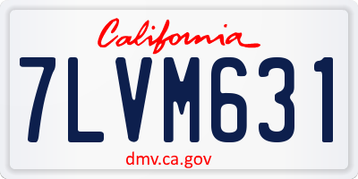 CA license plate 7LVM631