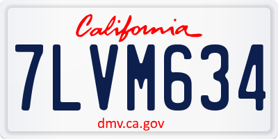 CA license plate 7LVM634