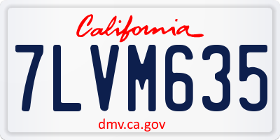 CA license plate 7LVM635