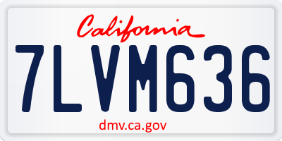 CA license plate 7LVM636