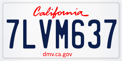 CA license plate 7LVM637