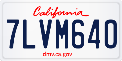 CA license plate 7LVM640