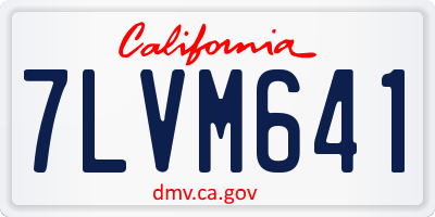 CA license plate 7LVM641
