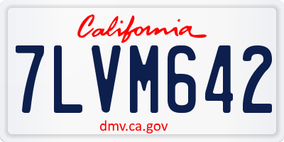CA license plate 7LVM642