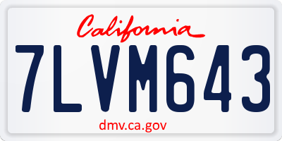 CA license plate 7LVM643