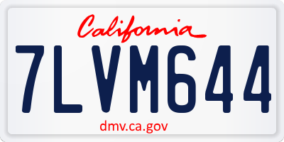 CA license plate 7LVM644