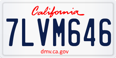 CA license plate 7LVM646