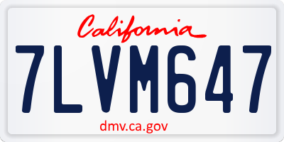 CA license plate 7LVM647