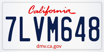 CA license plate 7LVM648