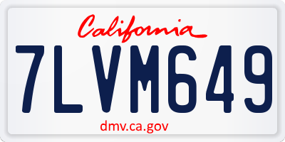 CA license plate 7LVM649