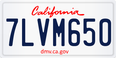 CA license plate 7LVM650
