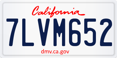 CA license plate 7LVM652