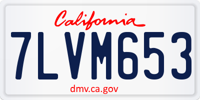 CA license plate 7LVM653