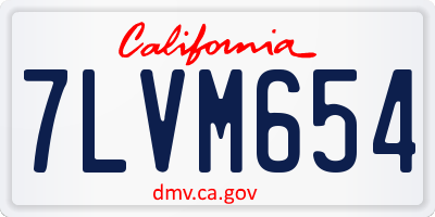 CA license plate 7LVM654