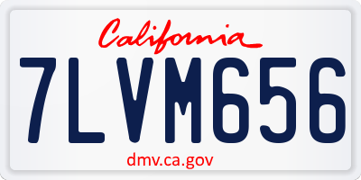CA license plate 7LVM656