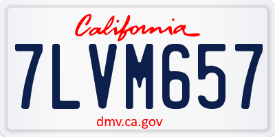 CA license plate 7LVM657