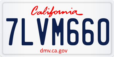 CA license plate 7LVM660