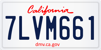 CA license plate 7LVM661