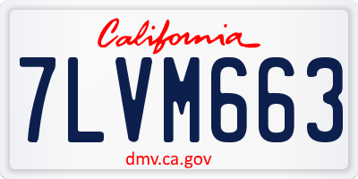 CA license plate 7LVM663
