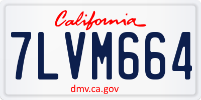 CA license plate 7LVM664
