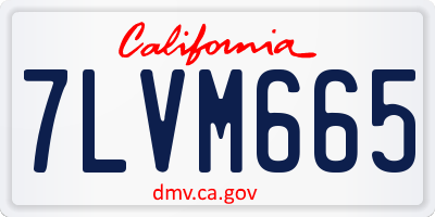 CA license plate 7LVM665