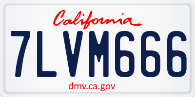 CA license plate 7LVM666