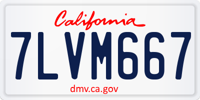CA license plate 7LVM667