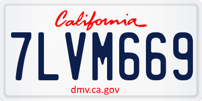 CA license plate 7LVM669