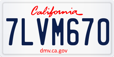 CA license plate 7LVM670
