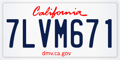 CA license plate 7LVM671