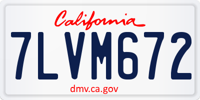 CA license plate 7LVM672