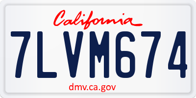 CA license plate 7LVM674