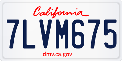 CA license plate 7LVM675