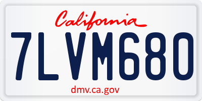 CA license plate 7LVM680