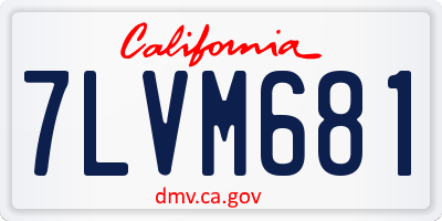 CA license plate 7LVM681