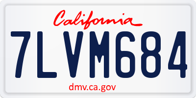 CA license plate 7LVM684