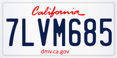 CA license plate 7LVM685
