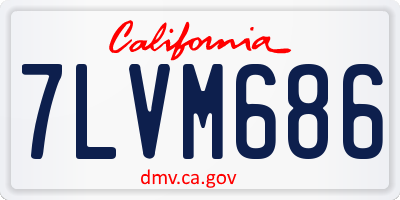 CA license plate 7LVM686