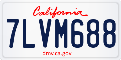 CA license plate 7LVM688