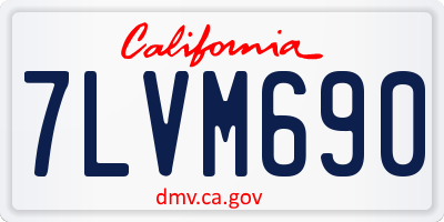 CA license plate 7LVM690